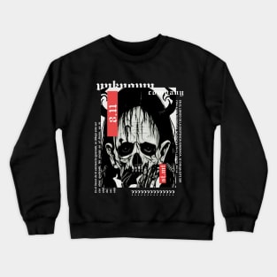 Black and white horned demon Crewneck Sweatshirt